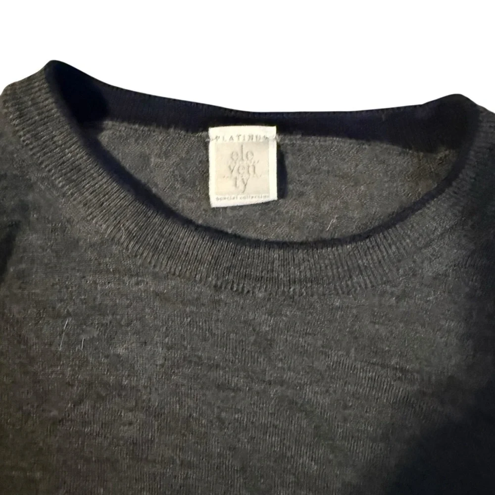 Eleventy Gray Lightweight Wool Silk Sweater Size Small